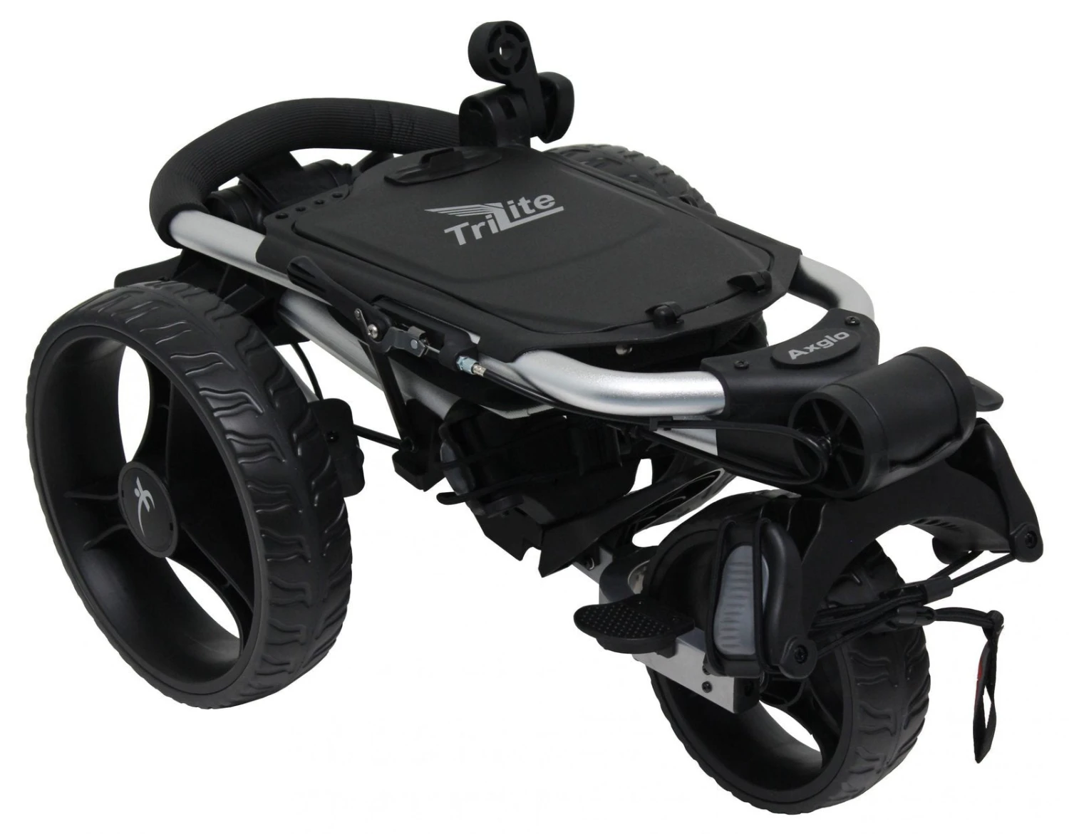 Axglo TriLite 3 Wheel Golf Trolley | Silver/Black 2 Axglo TriLite 3 Wheel Golf Trolley | Silver/Black - Image 2