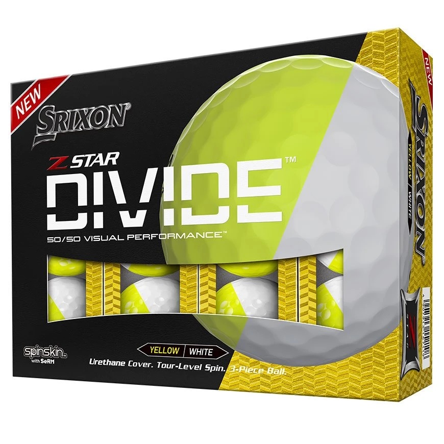 Srixon Z-Star Tour Divide Golf Balls | Yellow/White 1 Srixon Z-Star Tour Divide Golf Balls | Yellow/White